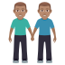 👬🏽 men holding hands: medium skin tone display on JoyPixels